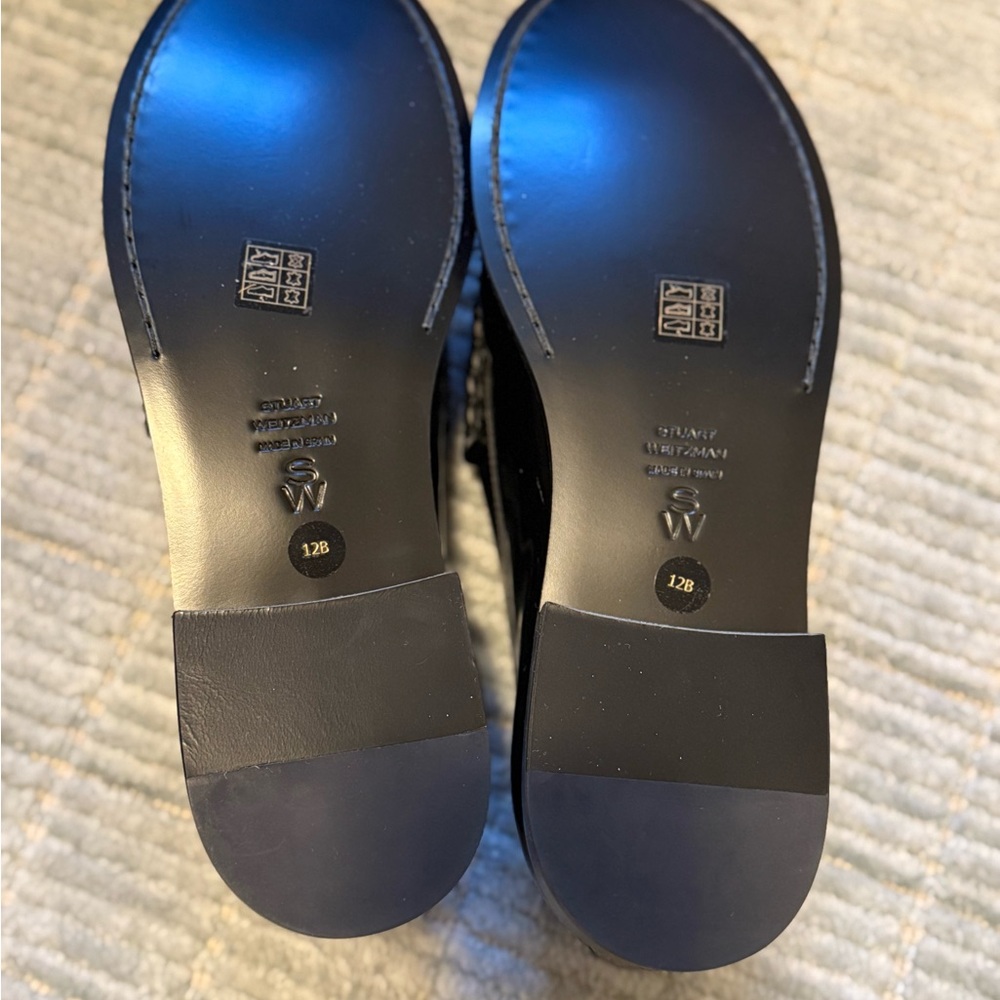 Stuart Weitzman Black Patent Lottie Loafers - Picture 3 of 4
